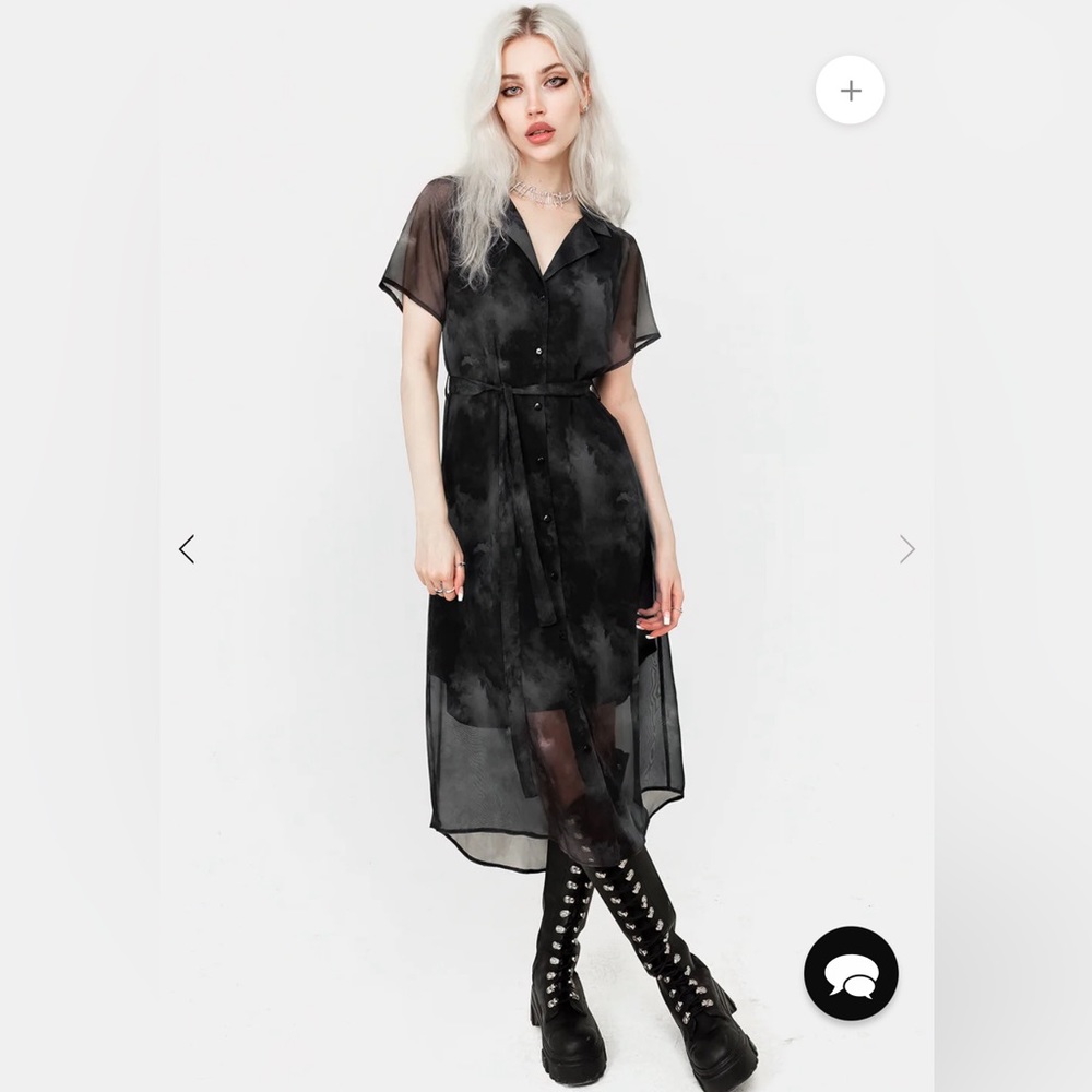 Disturbia Tempest Midi Tie Waist Shirt Dress, Size 2